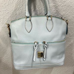 Dooney & Bourke Archives 2010 Pebble Leather Pocket Satchel - Baby Blue